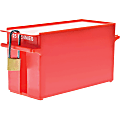 Nadex Coins AEX1-1016 Large Capacity Rolled Coin Storage Box (Pennies) - External Dimensions: 3.8" Length x 9.6" Width x 4.4" Height - 2500 x Coin - Padlock, Zipper Closure - Stackable - Red - For Coin, Transportation
