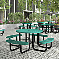 Flash Furniture Creekside Outdoor Round Picnic Table, Steel Frame, Ground Anchors, Green - SLFEMR46H60LGN 1 thumbnail image