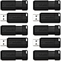 Verbatim® PinStripe USB Flash Drive, 32GB, Black, Pack Of 10 1 thumbnail image