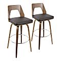 LumiSource Trilogy Bar Stools, Walnut/Brown, Set Of 2 Stools