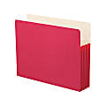 Smead® Color File Pockets, Letter Size, 3 1/2" Expansion, 9 1/2" x 11 3/4", Red