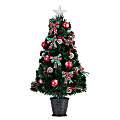 Nearly Natural 36”H Pre-Lit Fiber Optic Cosmopolitan Star Topped Artificial Christmas Tree With Decorative Planter, 36”H x 17”W x 17”D, Green 1 thumbnail image