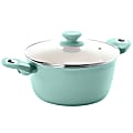 Gibson Home Plaza Cafe Aluminum 4.5-Quart Non-Stick Dutch Oven, Sky Blue