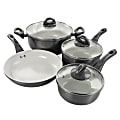 Gibson Home Hestonville 7-Piece Aluminum Non-Stick Cookware Set, Gray