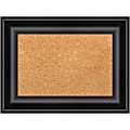 Amanti Art Rectangular Non-Magnetic Cork Bulletin Board, Natural, 24” x 18”, Grand Black Plastic Frame 1 thumbnail image