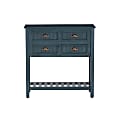 Linon Blaney Wood Beadboard Console Table, 32-1/2”H x 31-3/4”W x 13-7/8”D, Antique Navy 1 thumbnail image