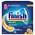 Finish All-n-1 Detergent Gelpacs - 1.3 fl oz (0 quart) - Orange Scent - 54 / Box - 2 / Carton - Orange