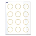 Avery® Print-To-The-Edge Labels & Sure Feed®, S00-D1D-PRWGP10, 2" Round, Glossy White, Preprinted Gold Border & Gold Dots Design, Pack Of 120 1 thumbnail image