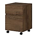 Bush Furniture Anthropology 15-1/2"D Vertical 2-Drawer Mobile File Cabinet, Rustic Brown Embossed, Standard Delivery