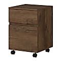 Bush Furniture Anthropology 15-1/2"D Vertical 2-Drawer Mobile File Cabinet, Rustic Brown Embossed, Standard Delivery 1 thumbnail image