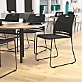 Flash Furniture HERCULES Commercial Grade 660-lb Capacity Plastic Stack Chair With Carrying Handle, Black 1 thumbnail image