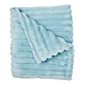 Dormify Jamie Plush Ribbed Throw Blanket, Sky Blue