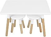 Ace Casual Children's Table Set, 18-15/16"H x 23-5/8"W x 28-3/4"D, White/Natural