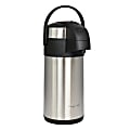 MegaChef Stainless Steel Vacuum Body Air Pot With Pump Cap, 3L, Silver