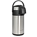 MegaChef Stainless Steel Vacuum Body Air Pot With Pump Cap, 3L, Silver