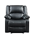Lifestyle Solutions Relax A Lounger Price Faux Leather Manual Recliner, Black