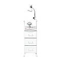 Dormify Sutton Charging 3-Drawer Cart on Wheels, Clear 1 thumbnail image