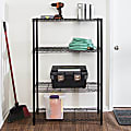 Honey Can Do 4-Tier Adjustable Shelving Unit, 54”H x 14”W x 36”D, Black