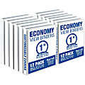 Samsill 3-Ring Economy Binders, 1” Round Rings, White, 100% Recycled, Set Of 12 Binders 1 thumbnail image