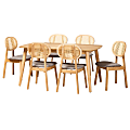 Baxton Studio Darrion 7-Piece Dining Set, 29-1/2”H x 59-1/8”W x 35-7/16”D, Gray/Natural Oak/Light Brown 1 thumbnail image
