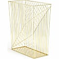U Brands® Metal Wastebasket, Vena Collection, 6 Gallon Capacity, Gold (3232U02-06), Sturdy, Lightweight, 6.1"H x 12.2"W, Metal, Gold 1 thumbnail image