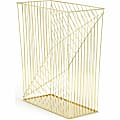 U Brands® Metal Wastebasket, Vena Collection, 6 Gallon Capacity, Gold (3232U02-06) - Sturdy, Lightweight - 6.1" Height x 12.2" Width - Metal - Gold