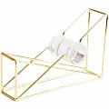 U Brands® Vena Tape Dispenser - 1" Core - Refillable - Easy to Use, Sturdy, Lightweight - Metal - Gold - 1 Each