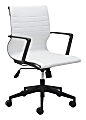 Zuo Modern Stacy Ergonomic Faux Leather Mid-Back Office Chair, White 1 thumbnail image