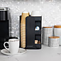 Mind Reader 8-Compartment Coffee Cup, Lid, & Condiment Carousel, Countertop Organizer, Breakroom, Black 1 thumbnail image