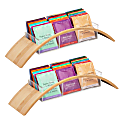 Mind Reader Tea Bag Organizer Countertop Tea Station, 3”H x 3-3/4”W x 13-1/2”D, Brown, Set Of 2 Caddies