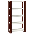 kathy ireland® Home by Bush Furniture Voss 58"H 5-Shelf Etagere Bookcase, Cotton White/Serene Cherry, Standard Delivery