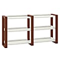 kathy ireland® Home by Bush Furniture Voss Console Table With Shelves, Cotton White/Serene Cherry, Standard Delivery