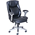 Lorell® Wellness by Design® Ergonomic Bonded Leather Executive Chair, With Flexible Kinetic Lumbar, Black 1 thumbnail image