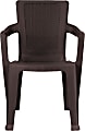 Inval Stackable Patio Dining Chairs, Plastic, Espresso, Pack Of 4 Chairs