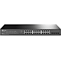 TP-LINK JetStream 24-Port Gigabit Smart PoE+ Switch with 4 SFP Slots - 24 Ports - Manageable - 4 Layer Supported - Modular - Twisted Pair, Optical Fiber - Desktop, Rack-mountable
