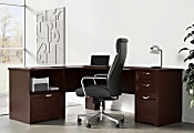 Realspace® Magellan Performance 71"W L-Shape Corner Desk, Cherry