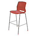 KFI Studios Imme Stacking Bar Stool, 44"H, Coral/Silver