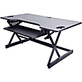 Lorell XL Height Adjustable Desk Riser 46 x 24 Black - Office Depot