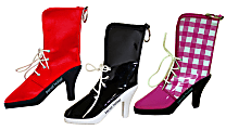 Inkology Boot Pencil Pouches, 9"H x 6"W x 2"D, Assorted Colors, Pack Of 6 Pouches 1 thumbnail image