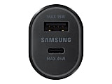 Samsung Dual Car Charger EP-L5300 - Car power adapter - 45 Watt - PD, QC, AFC, SFC - 2 output connectors (USB, USB-C) - black 1 thumbnail image