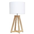 Simple Designs Interlocked Triangular Table Lamp, 19-1/8"H, White Shade/Natural Base 1 thumbnail image