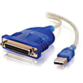 C2G 6ft USB to DB25 Parallel Printer Adapter Cable - Parallel adapter - USB - IEEE 1284 - blue 1 thumbnail image