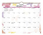 AT-A-GLANCE® Watercolors Monthly Wall Calendar, 15" x 12", January to December 2021, PM91-707