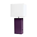 Lalia Home Lexington Table Lamp With USB Charging Port, 21"H, White/Eggplant Purple 1 thumbnail image