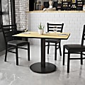 Flash Furniture Laminate Rectangular Table Top With Round Table-Height Base, 31-1/8"H x 30"W x 42"D, Natural/Black 1 thumbnail image