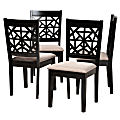 Baxton Studio Jackson Dining Chairs, Sand/Espresso Brown, Set Of 4 Dining Chairs