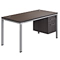 Boss Office Products Simple System Workstation Desk With Pedestal, 66" x 30", Driftwood 1 thumbnail image