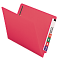 Smead® Color End-Tab Folders With Fasteners, Straight Cut, Letter Size, Red, Pack Of 50