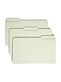 Smead® Pressboard Top-Tab Folders, 1/3 Cut, 14 3/4" x 9 1/2", Gray/Green, Pack Of 25