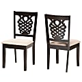 Baxton Studio Gervais Dining Chairs, Sand/Dark Brown, Set Of 2 Chairs